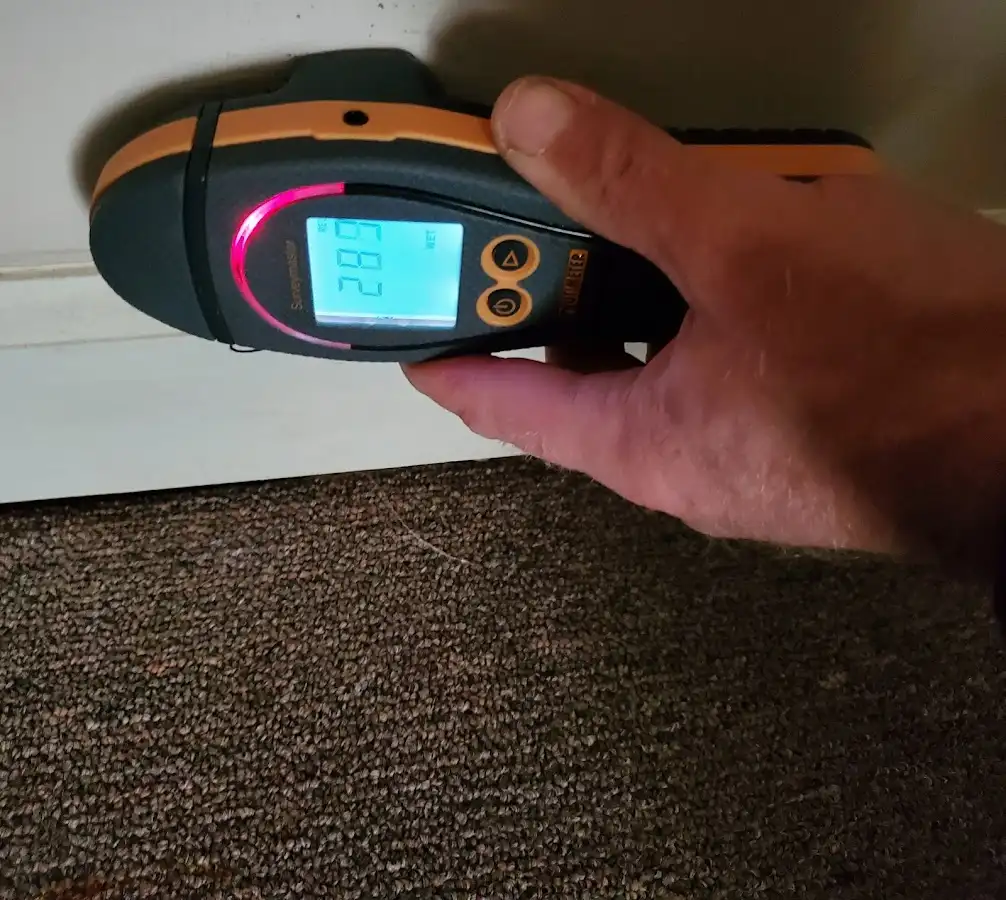 Moisture detection at baseboard during Burst Pipe Cleanup in Lauderdale Lakes
